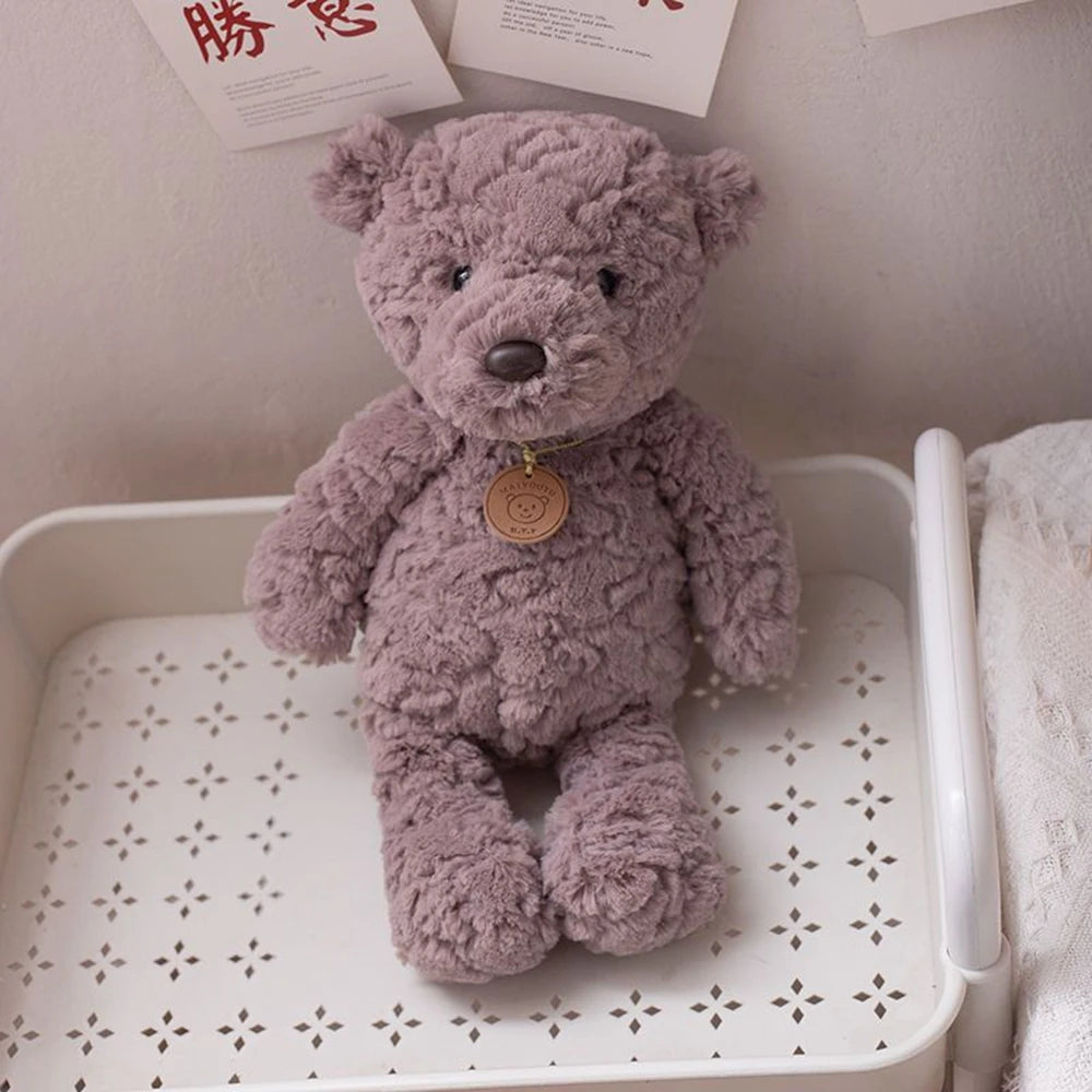 35CM Bunny Plush Toy Curly Tag Small Bear Puppy Kawaii Soft Full Animal Doll Festival Gift For Children Birthday Gift