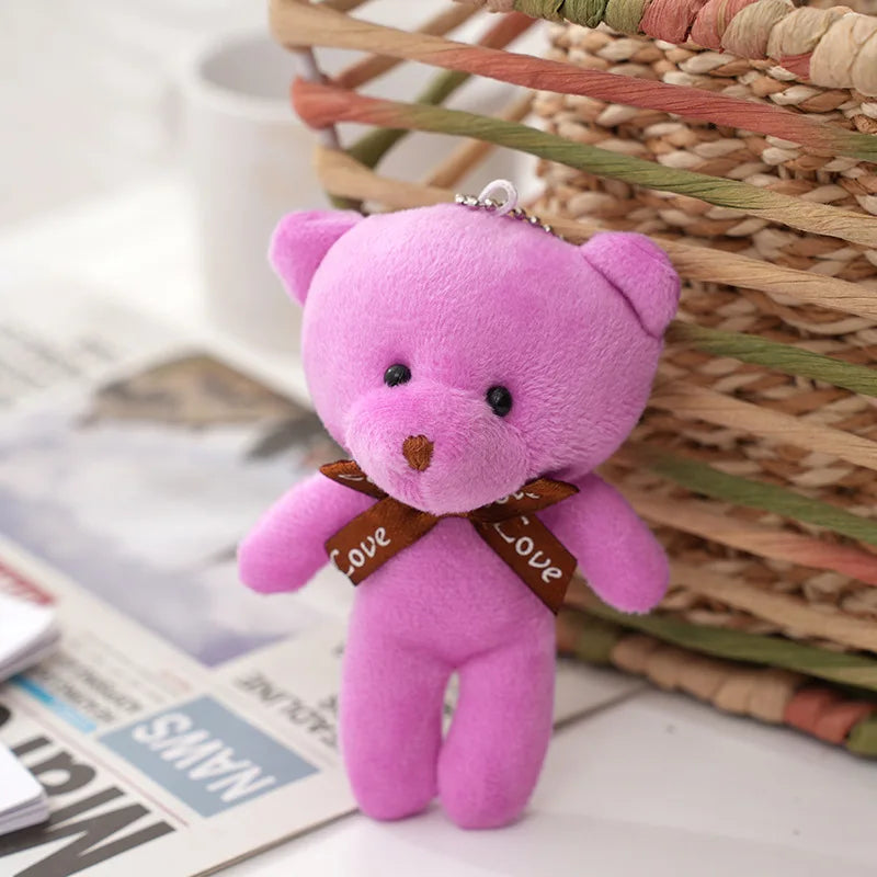 1/10pcs Teddy Bear Plush Toy Cute Cartoon Little Bear Stuffed Plush Doll Pendent Kawaii Animal Doll Keychain Children Party Gift