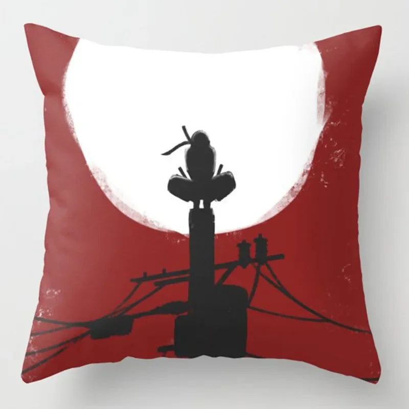 Anime Naruto Printed Pillow Case Red Cloud Uchiha Itachi Action Figures Square Pillow Covers Cushion Sofa Decor Cover Toys Gift