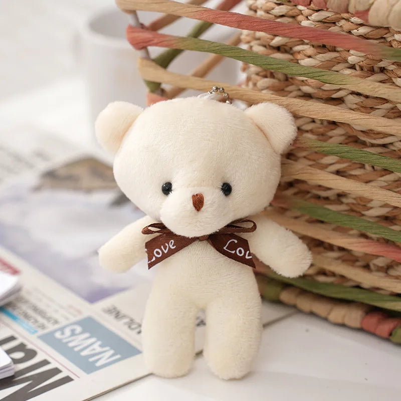 1/10pcs Teddy Bear Plush Toy Cute Cartoon Little Bear Stuffed Plush Doll Pendent Kawaii Animal Doll Keychain Children Party Gift