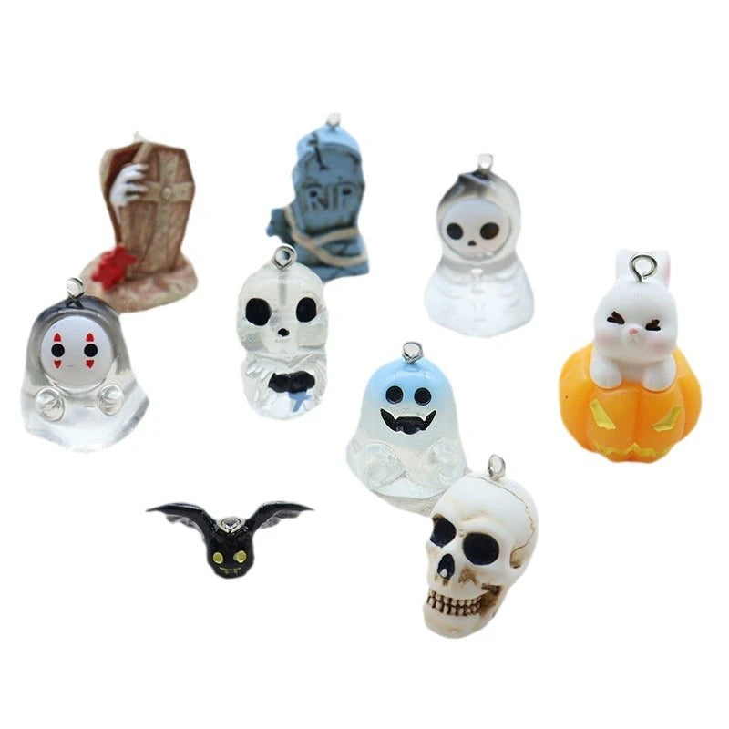 5Pcs 3D Halloween bat Charms Resin Pendant For Jewelry Making Diy Bracelet Necklace Earrings Handmade Accessories Supplies