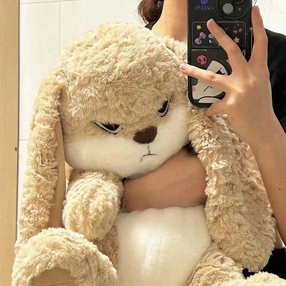 35CM Cute Long Ears Bunny Plush Toy Long Hair Large Seeping Pillow Rabbit Animal Doll To Give Children Christmas Birthday Gift