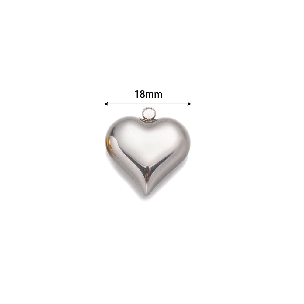 2pcs/Lot Stainless Steel Heart Pendants For DIY Handmade Necklace Bracelet Jewelry Making Supplies Accessories Findings Crafts