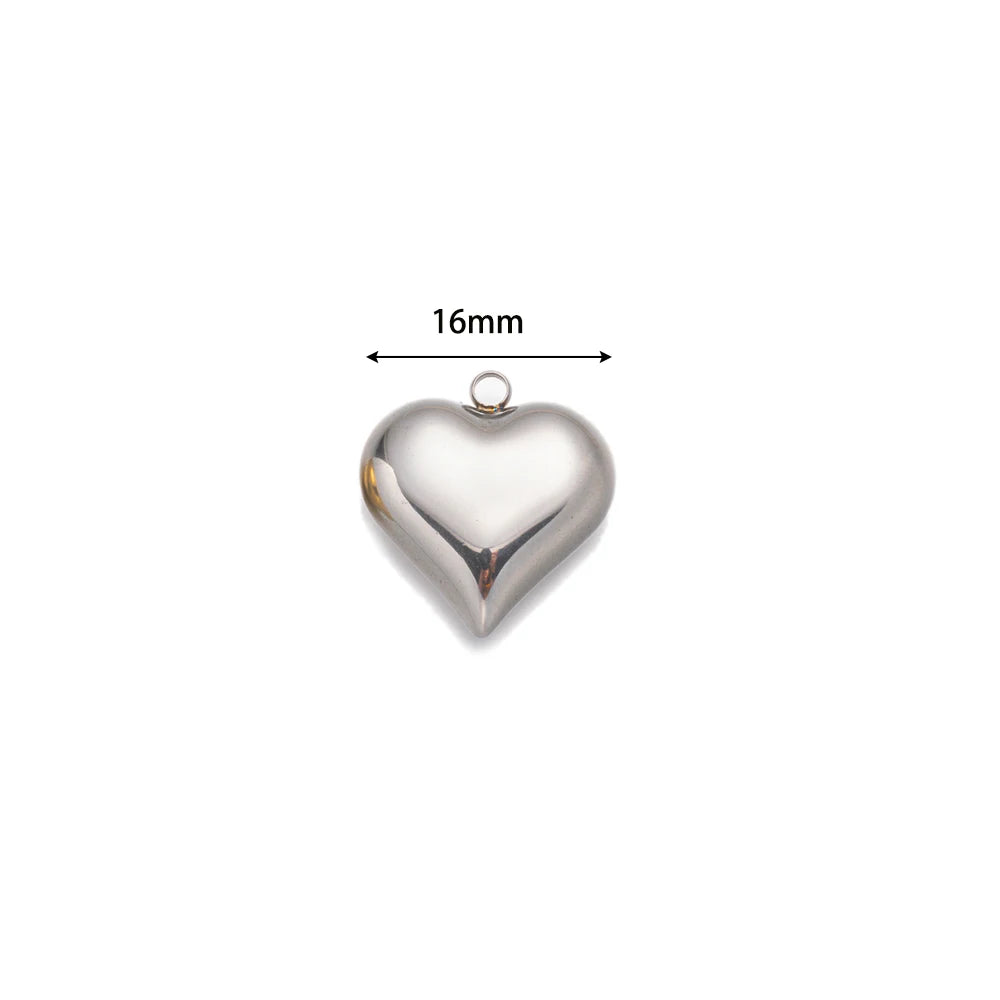 2pcs/Lot Stainless Steel Heart Pendants For DIY Handmade Necklace Bracelet Jewelry Making Supplies Accessories Findings Crafts
