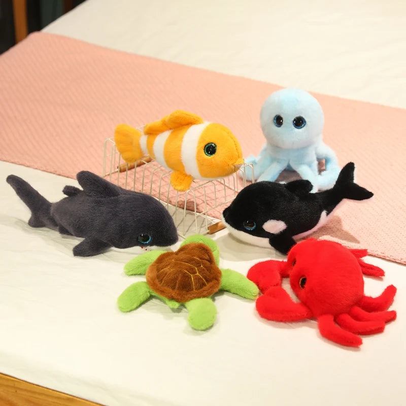 1pc Kawaii Sea Animals Plush Toy Soft Stuffered Sea Turtle Whale Octopus Fish Doll Cute Decor Xmas Gift For Kids Children Girl