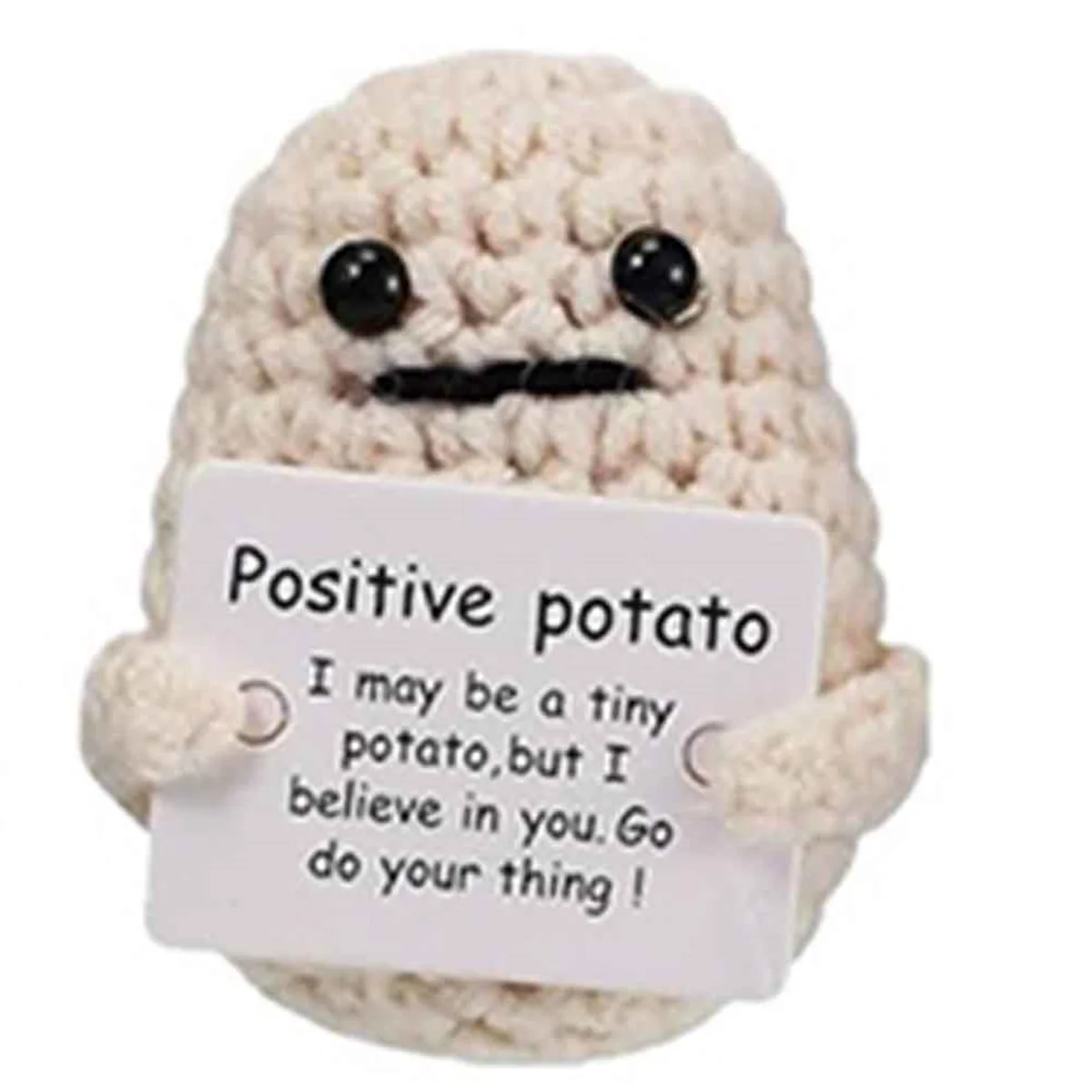 BAAA-10PCS Cute Positive Potato Emotional Support Pickle with Cards and Bags Crochet Doll Plush Toy