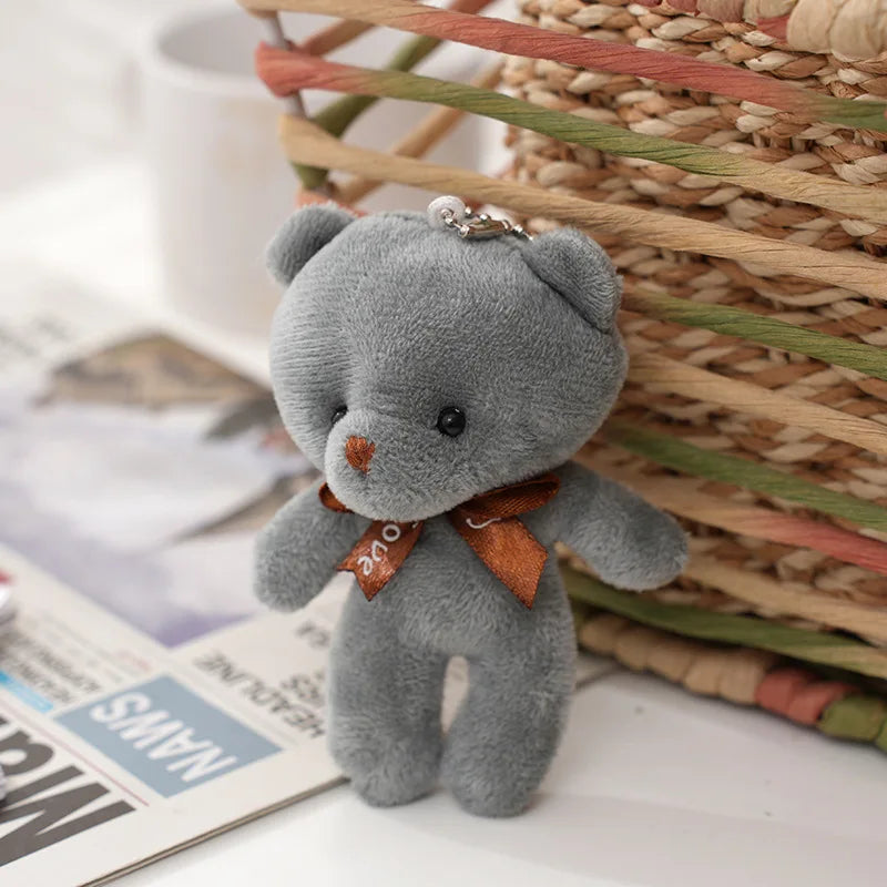 1/10pcs Teddy Bear Plush Toy Cute Cartoon Little Bear Stuffed Plush Doll Pendent Kawaii Animal Doll Keychain Children Party Gift
