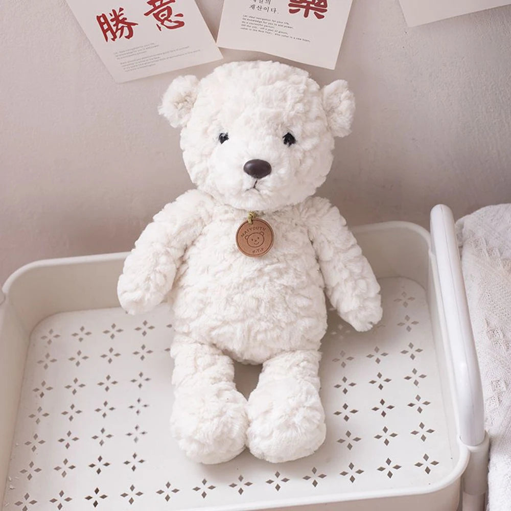 35CM Bunny Plush Toy Curly Tag Small Bear Puppy Kawaii Soft Full Animal Doll Festival Gift For Children Birthday Gift