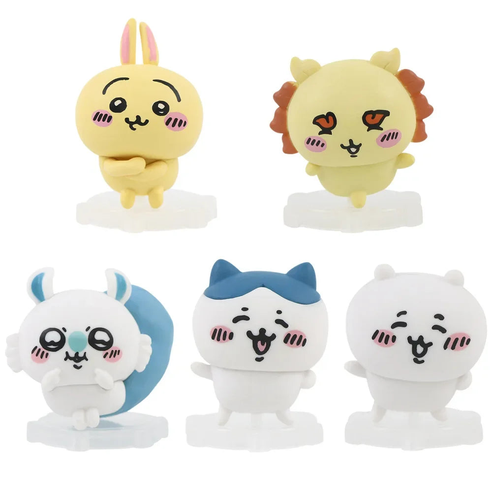 5Pcs-Set Chiikawa Anime Figure Hachiware Usagi Momo Action Figure Toys Model Doll Decorative Ornament Children Christmas Gift