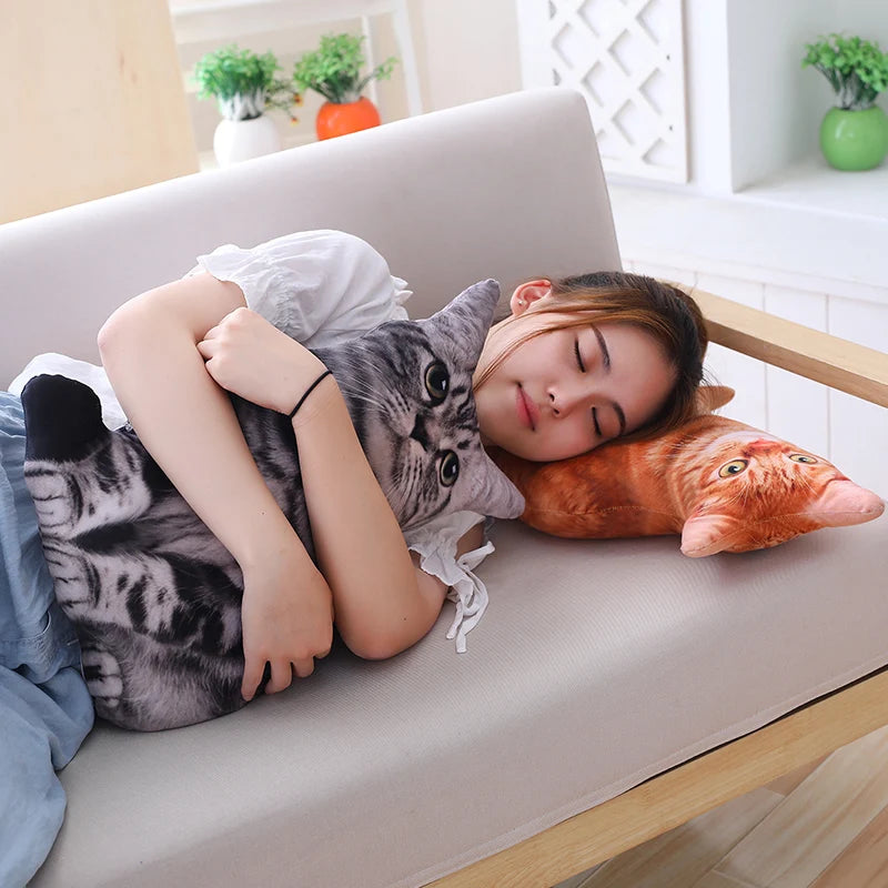 1pc 50cm Simulation Plush Cat Pillows Soft Stuffed Animals Cushion Sofa Decor Cartoon Plush Toys for Children Kids Gift