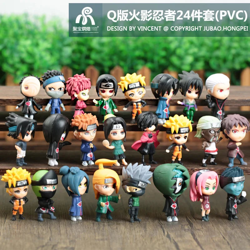 1pcs Random Style 24 styles 7CM New Anime NARUTO Akatsuki Kakashi Uchiha Itachi Q version kawaii figure PVC model toys doll gift