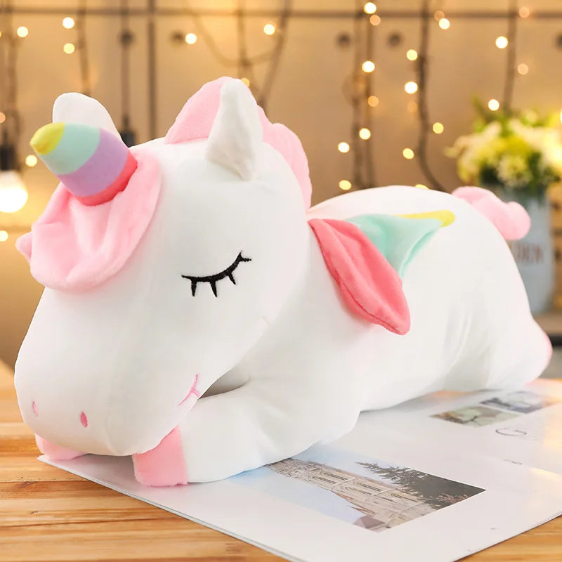 25-100CM Kawaii Giant Unicorn Plush Toys Stuffed Soft Dolls Animal Horse For Children Girl Pillow Birthday Gifts