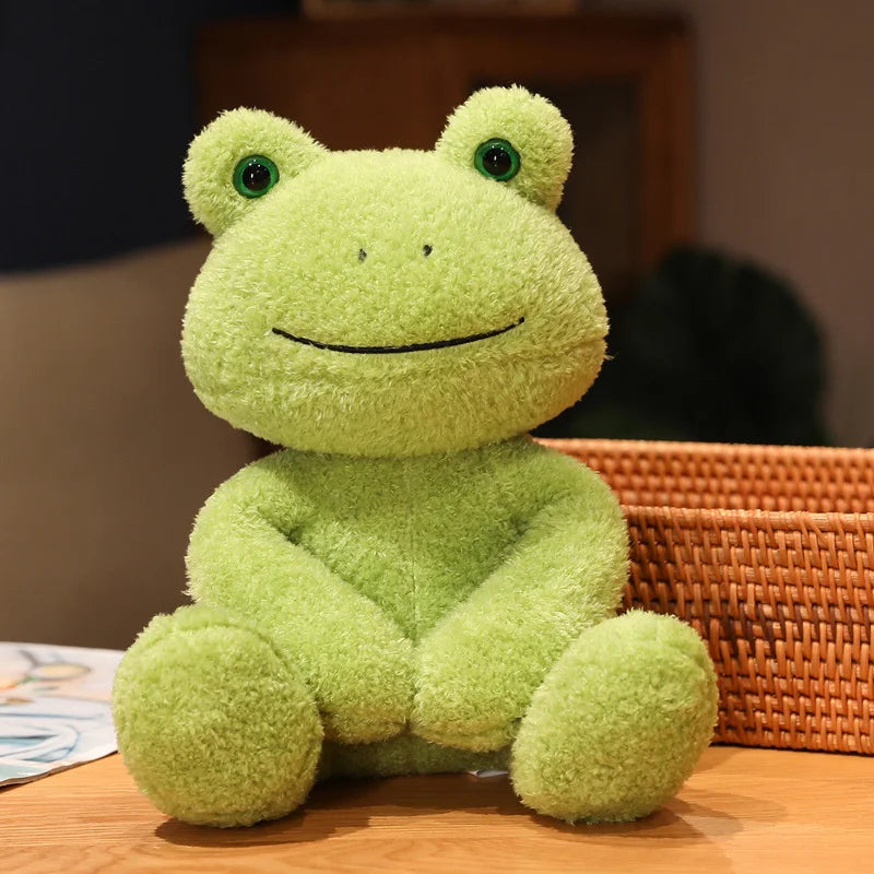 25cm Kawaii Dressing Frog Plush Toy Stuffed Animal Fluffy Frog Figure Doll Soft Pillow For Children Boys Girls Birthday Gifts