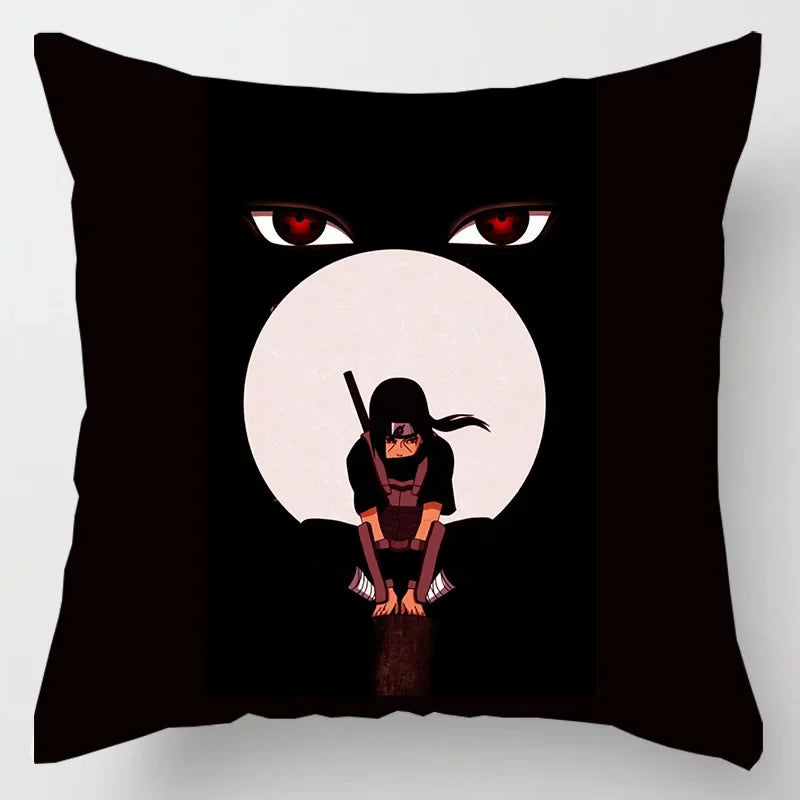 Anime Naruto Printed Pillow Case Red Cloud Uchiha Itachi Action Figures Square Pillow Covers Cushion Sofa Decor Cover Toys Gift