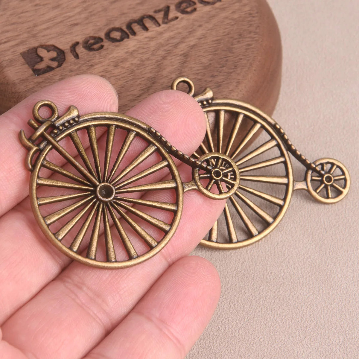 5pcs Retro Bicycle Shape 48x50mm Antique Bronze Metal Charms Pendant For Jewelry Making DIY Crafts Findings