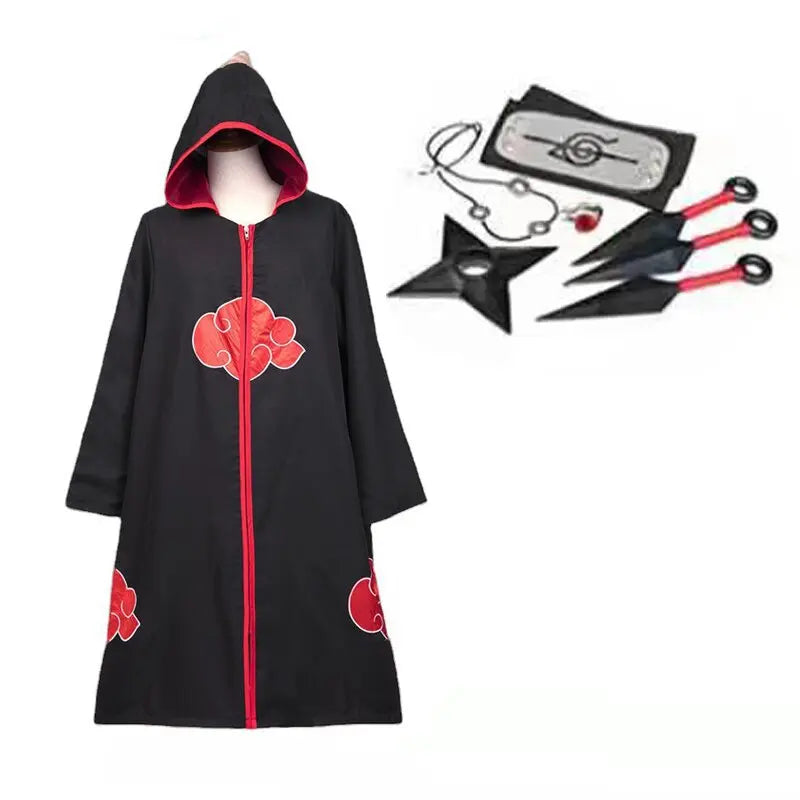 Naruto Akira Organization Stand-up Collar Cloak Eagle Organization Hooded Anime Cosplay Cape Performance Costume Men's Halloween