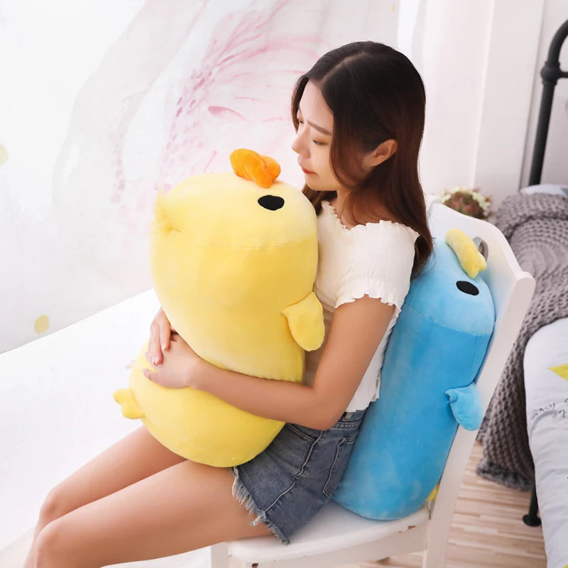 Cute Down Cotton Lying Duck Stuffed Yellow Duck Plush Toy Soft Children Pillow Cushion Nice Christmas Gifts for Girls Room Decor