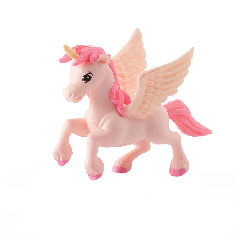 1pc Cartoon Cute Pegasus Dolls Unicorn Anime Action Figure Pony Succulents Assembly Ornaments Gifts Toys for Children