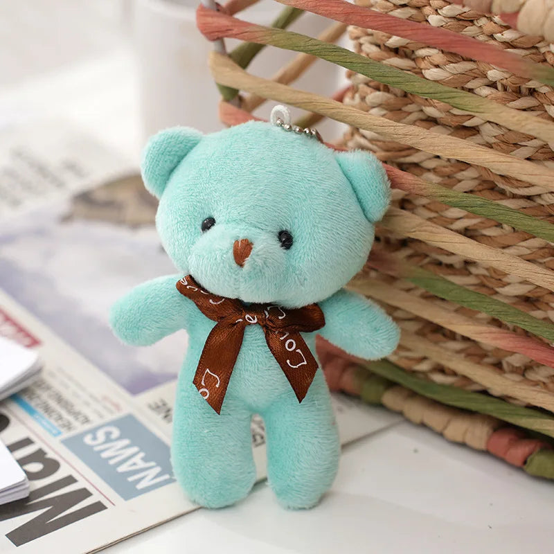 1/10pcs Teddy Bear Plush Toy Cute Cartoon Little Bear Stuffed Plush Doll Pendent Kawaii Animal Doll Keychain Children Party Gift