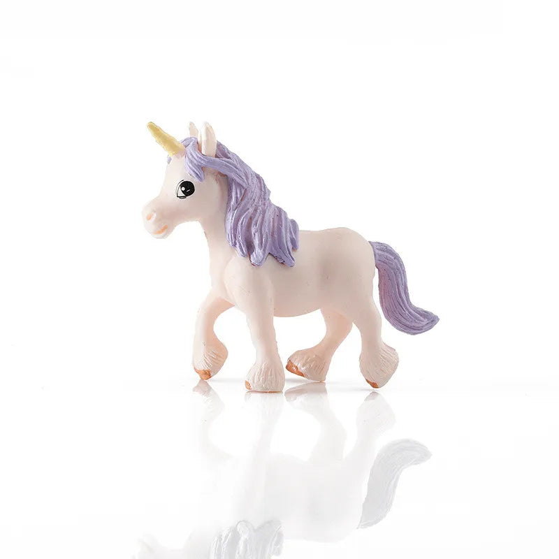 1pc Cartoon Cute Pegasus Dolls Unicorn Anime Action Figure Pony Succulents Assembly Ornaments Gifts Toys for Children