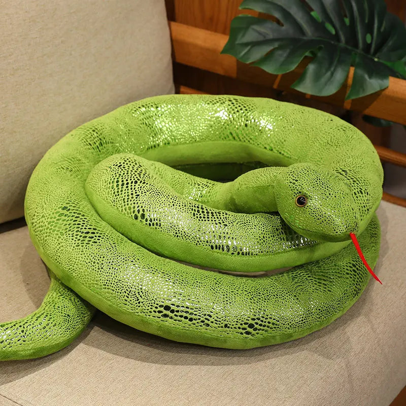 1pc 200cm/300cm Giant Snakes Plush Toy Simulation Long Golden Python Stuffed Snake Plushie Children Boys Gift Home Decoration