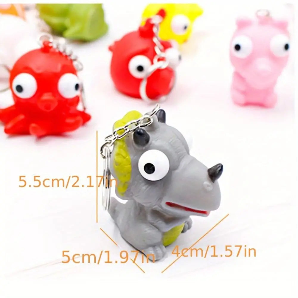 Silicone Vent Squeezing Key Chain Reliever Boring Vent Squeeze Keyring Work Vent Emotions Squeeze Eye Doll Pendant Kids