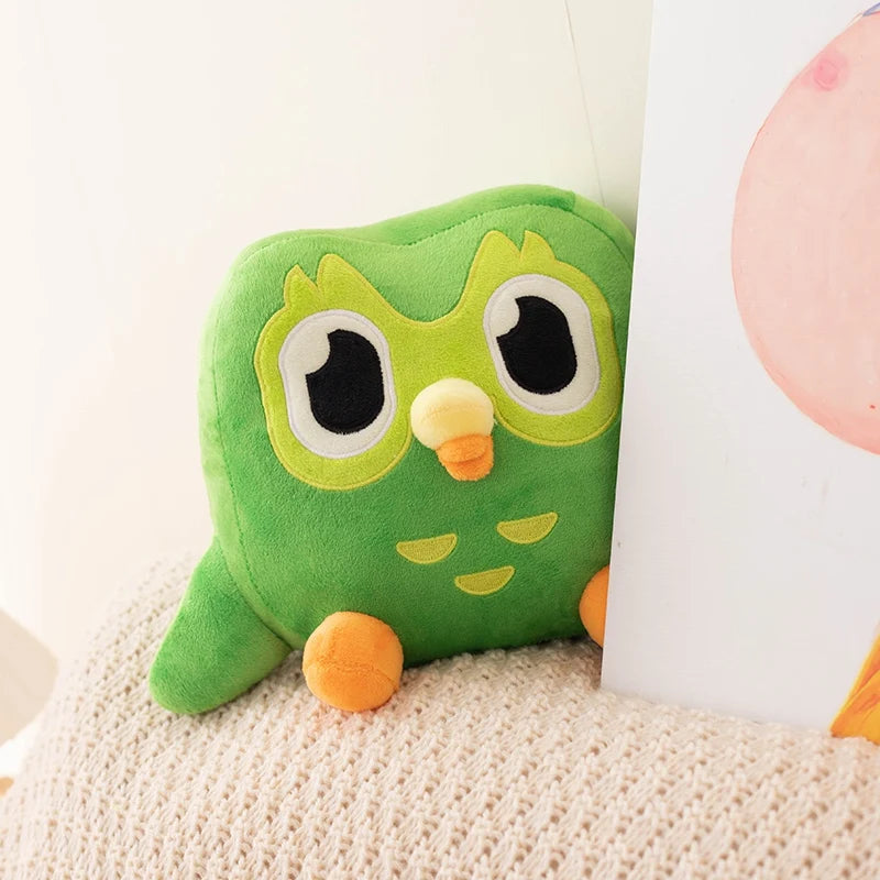 Kawaii Duolingo Green Owl Plush Toy Plushie of Duo The Owl Cartoon Anime Owl Doll Soft Stuffed Animal Children Birthday Gift