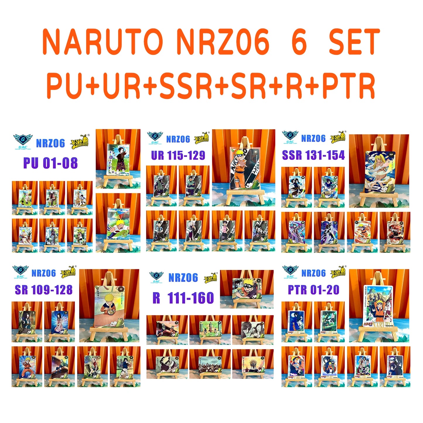 New Kayou Naruto T2W7 T4W6 Anime Uzumaki Naruto Rare Card Full Series SP MR PU UR PTR SSR SR R Complete Set Collection Card