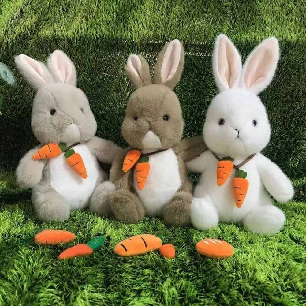 30-45cm Radish Rabbit Plush Toy Radish Accessory Small White Rabbit Cute Soothing Animal Doll Send Children Birthday Gift
