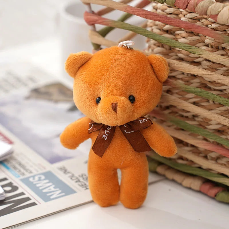 1/10pcs Teddy Bear Plush Toy Cute Cartoon Little Bear Stuffed Plush Doll Pendent Kawaii Animal Doll Keychain Children Party Gift
