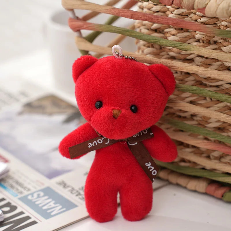 1/10pcs Teddy Bear Plush Toy Cute Cartoon Little Bear Stuffed Plush Doll Pendent Kawaii Animal Doll Keychain Children Party Gift