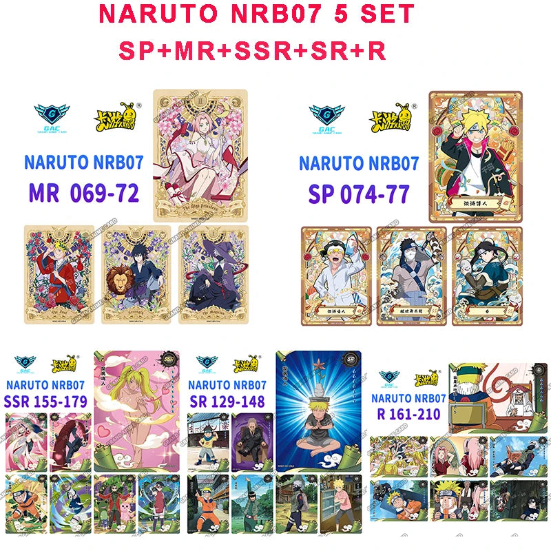 New Kayou Naruto T2W7 T4W6 Anime Uzumaki Naruto Rare Card Full Series SP MR PU UR PTR SSR SR R Complete Set Collection Card