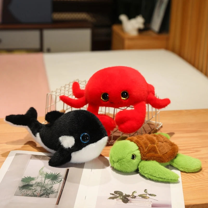 1pc Kawaii Sea Animals Plush Toy Soft Stuffered Sea Turtle Whale Octopus Fish Doll Cute Decor Xmas Gift For Kids Children Girl