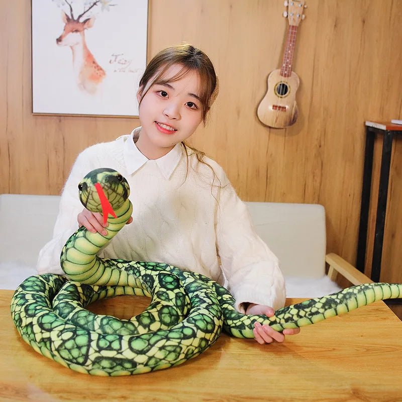 1pc 200cm/300cm Giant Snakes Plush Toy Simulation Long Golden Python Stuffed Snake Plushie Children Boys Gift Home Decoration