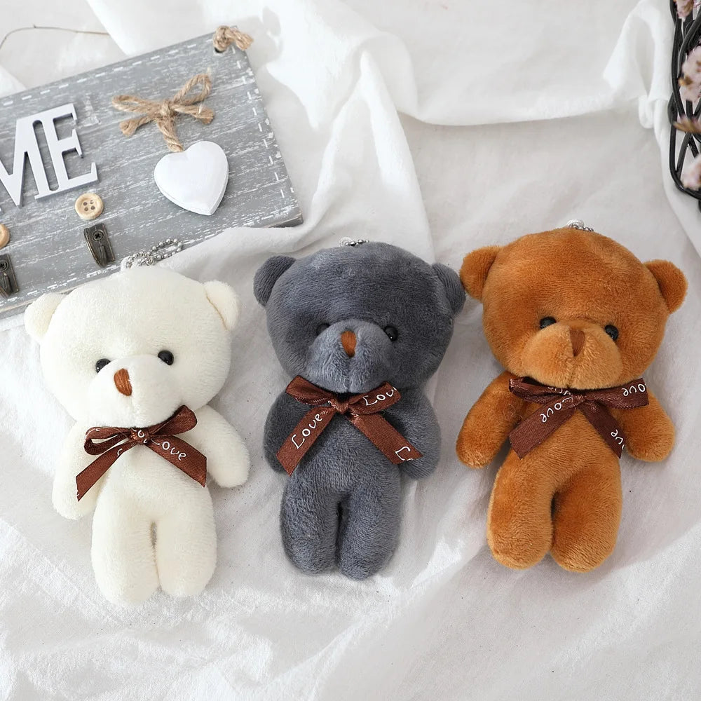 1/10pcs Teddy Bear Plush Toy Cute Cartoon Little Bear Stuffed Plush Doll Pendent Kawaii Animal Doll Keychain Children Party Gift
