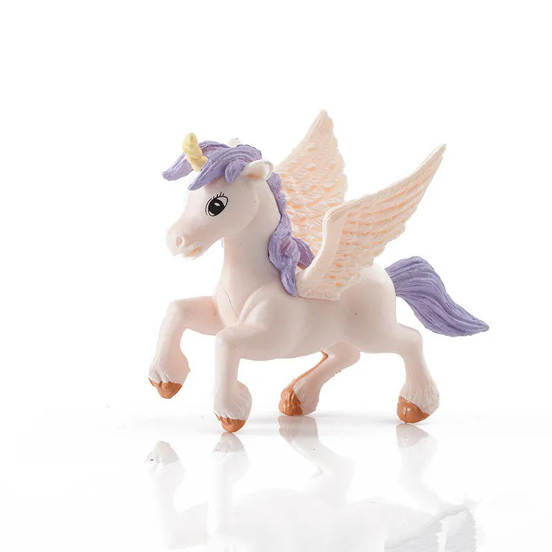 1pc Cartoon Cute Pegasus Dolls Unicorn Anime Action Figure Pony Succulents Assembly Ornaments Gifts Toys for Children
