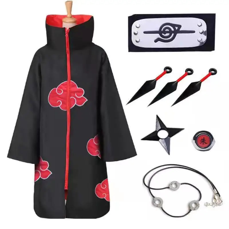 Naruto Akira Organization Stand-up Collar Cloak Eagle Organization Hooded Anime Cosplay Cape Performance Costume Men's Halloween