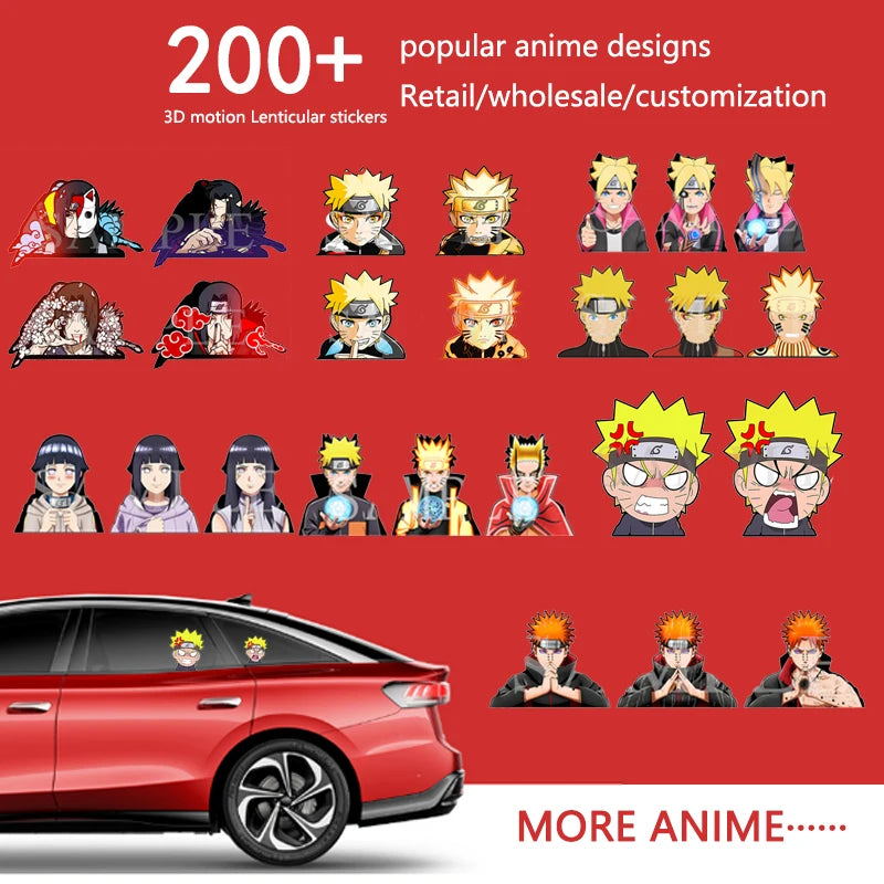 NARUTO Sasuke Susanoo Sticker Anime 3D Motion Sticker Waterproof Decals Laptop Refrigerator Sticker Kids Toy Gift