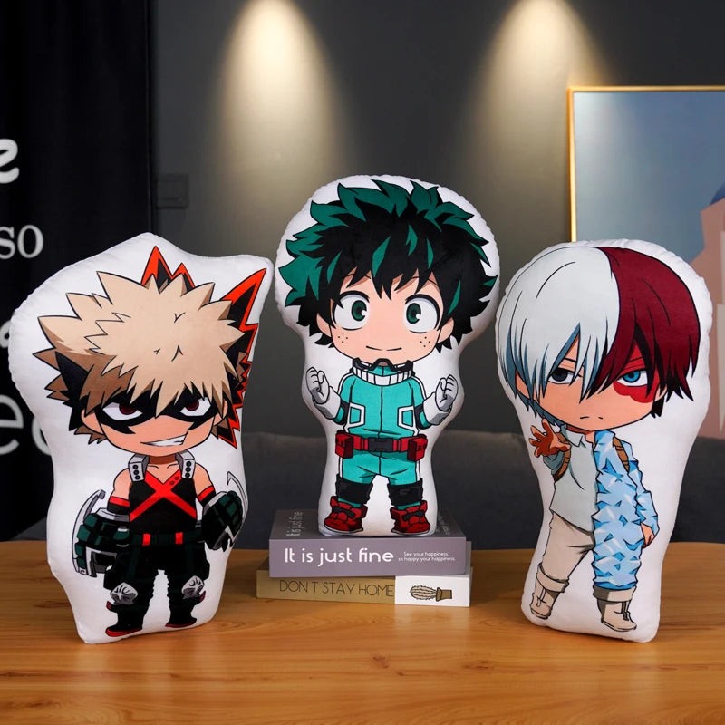 45cm Anime My Hero Academia Plush Toys All Might Cartoon Pillow Midoriya Izuku Bakugou Katsuki Todoroki Shoto Dolls Kids Gifts