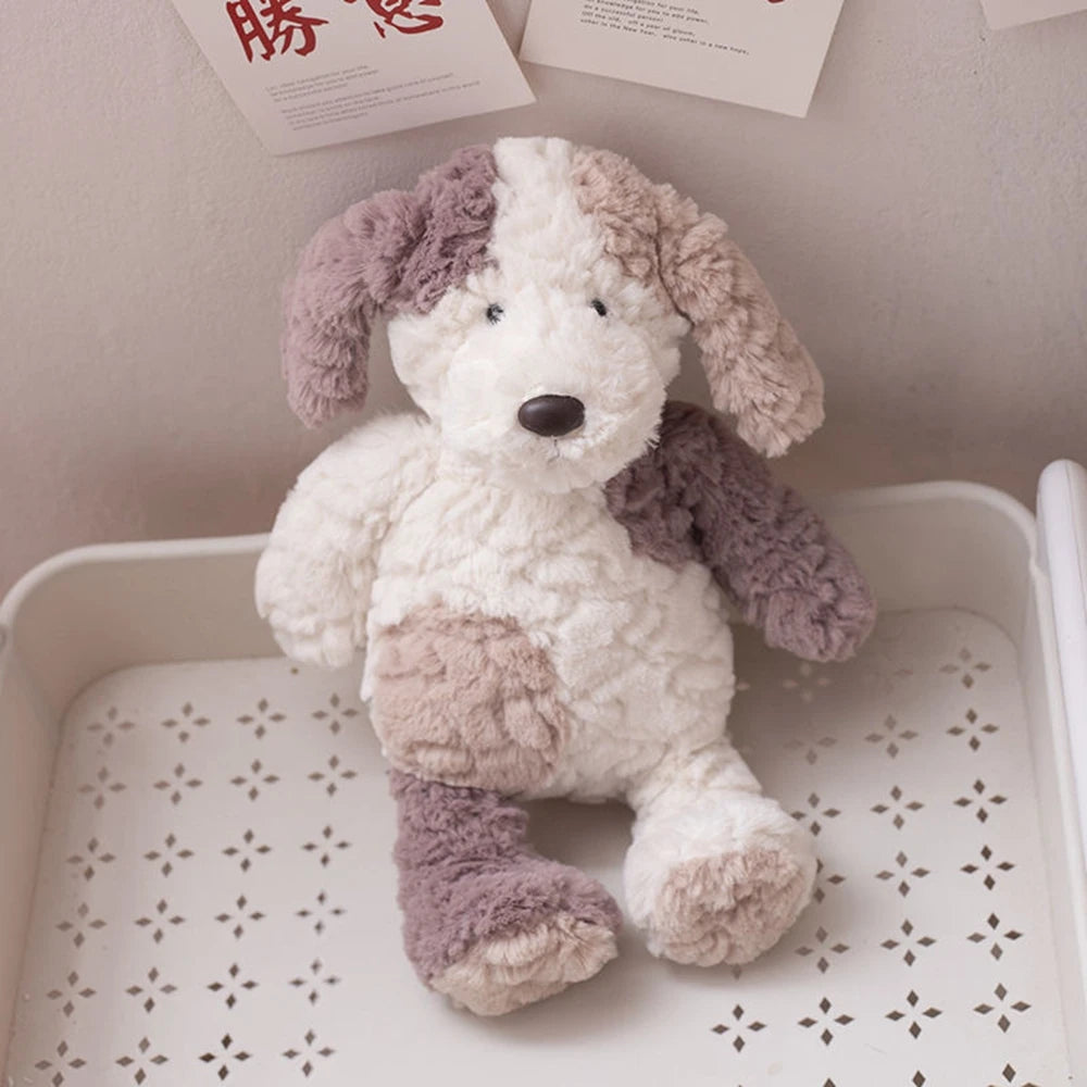 35CM Bunny Plush Toy Curly Tag Small Bear Puppy Kawaii Soft Full Animal Doll Festival Gift For Children Birthday Gift