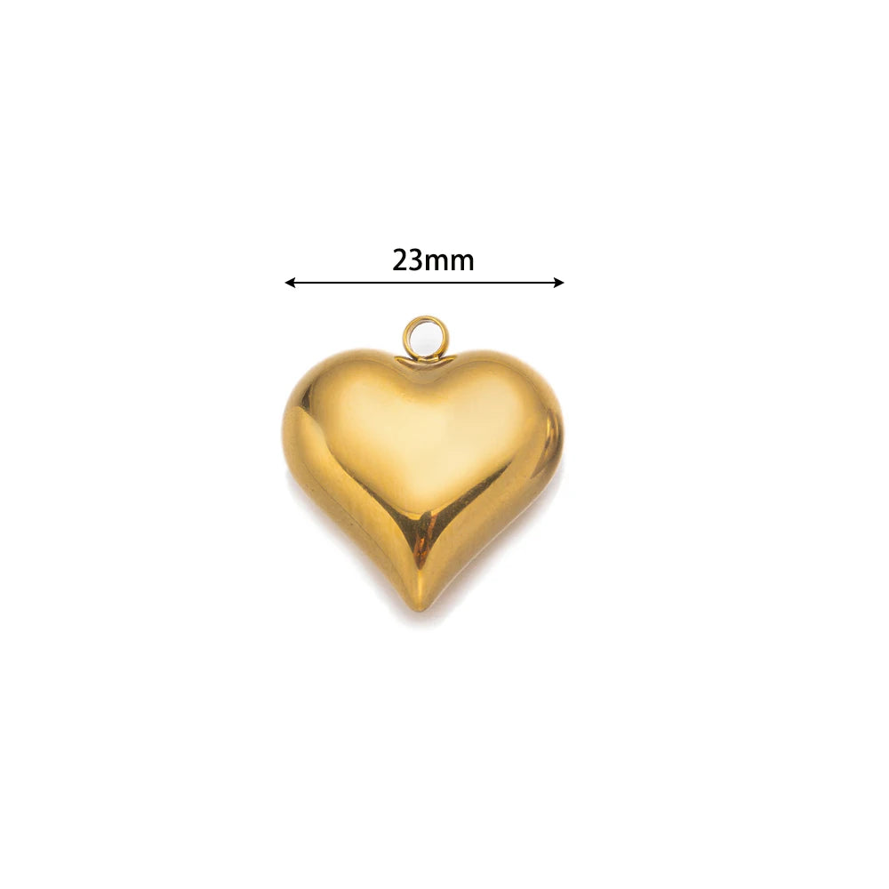 2pcs/Lot Stainless Steel Heart Pendants For DIY Handmade Necklace Bracelet Jewelry Making Supplies Accessories Findings Crafts
