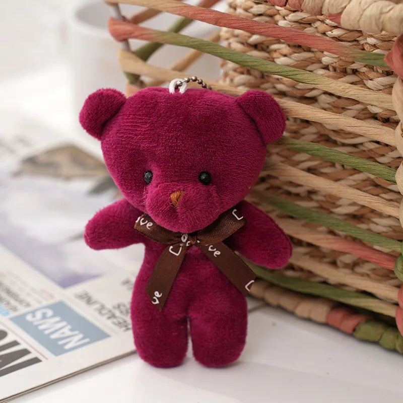 1/10pcs Teddy Bear Plush Toy Cute Cartoon Little Bear Stuffed Plush Doll Pendent Kawaii Animal Doll Keychain Children Party Gift