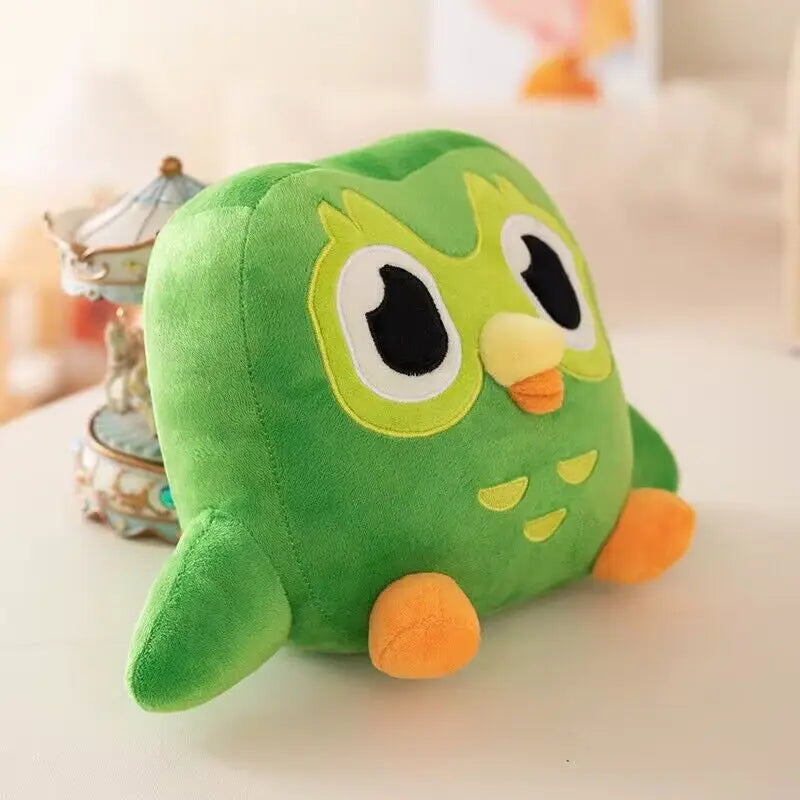 Kawaii Duolingo Green Owl Plush Toy Plushie of Duo The Owl Cartoon Anime Owl Doll Soft Stuffed Animal Children Birthday Gift