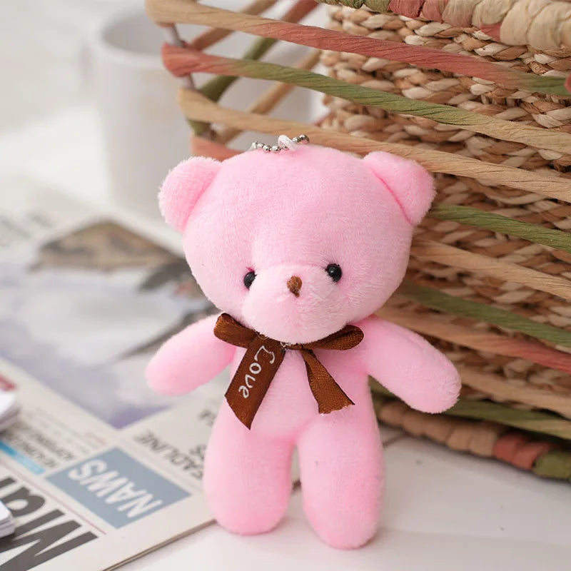 1/10pcs Teddy Bear Plush Toy Cute Cartoon Little Bear Stuffed Plush Doll Pendent Kawaii Animal Doll Keychain Children Party Gift