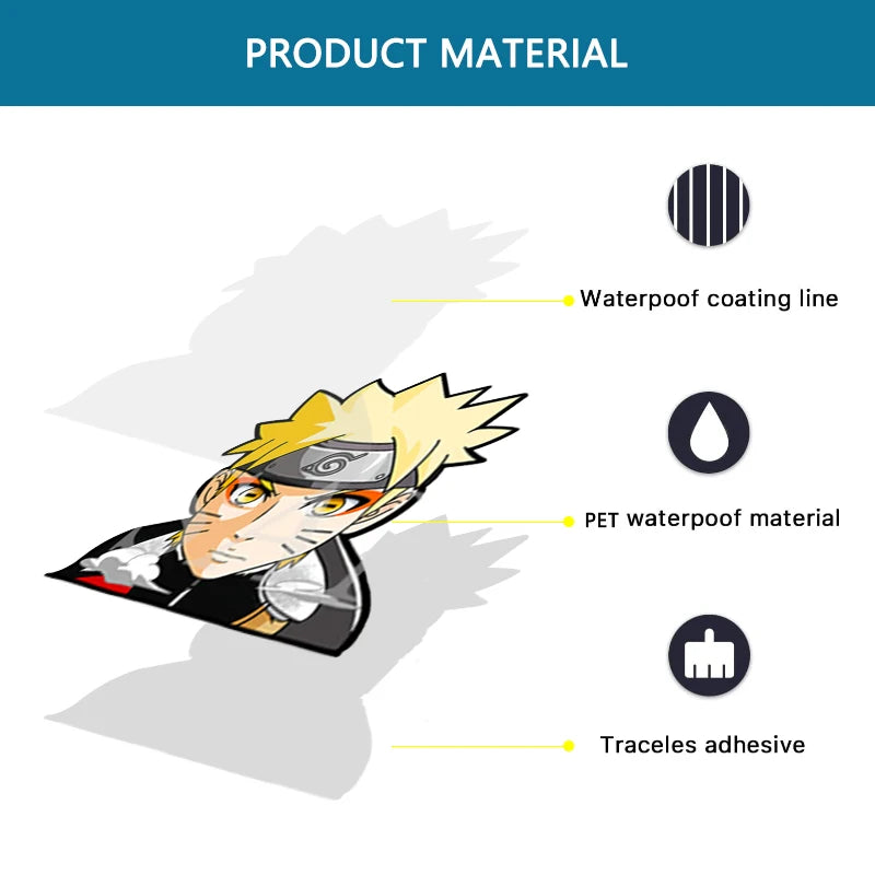 NARUTO Sasuke Susanoo Sticker Anime 3D Motion Sticker Waterproof Decals Laptop Refrigerator Sticker Kids Toy Gift