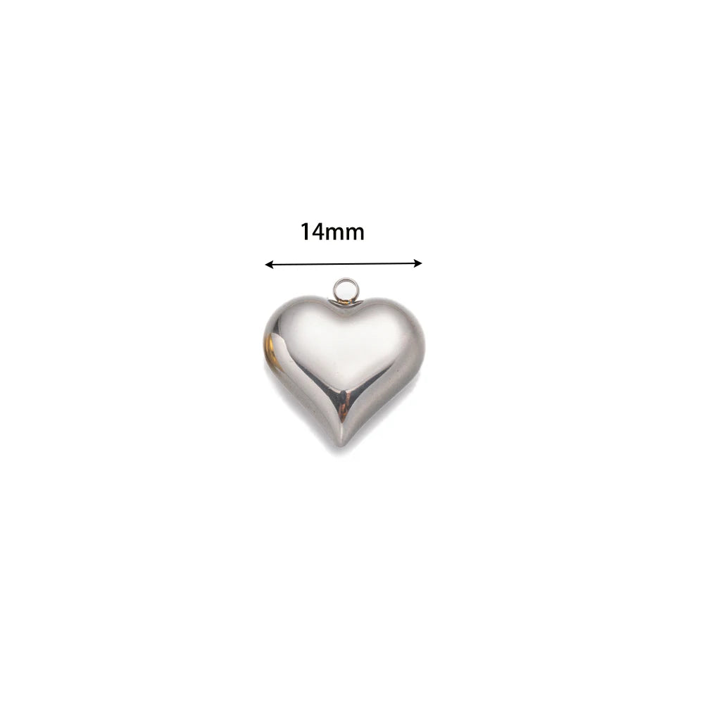 2pcs/Lot Stainless Steel Heart Pendants For DIY Handmade Necklace Bracelet Jewelry Making Supplies Accessories Findings Crafts