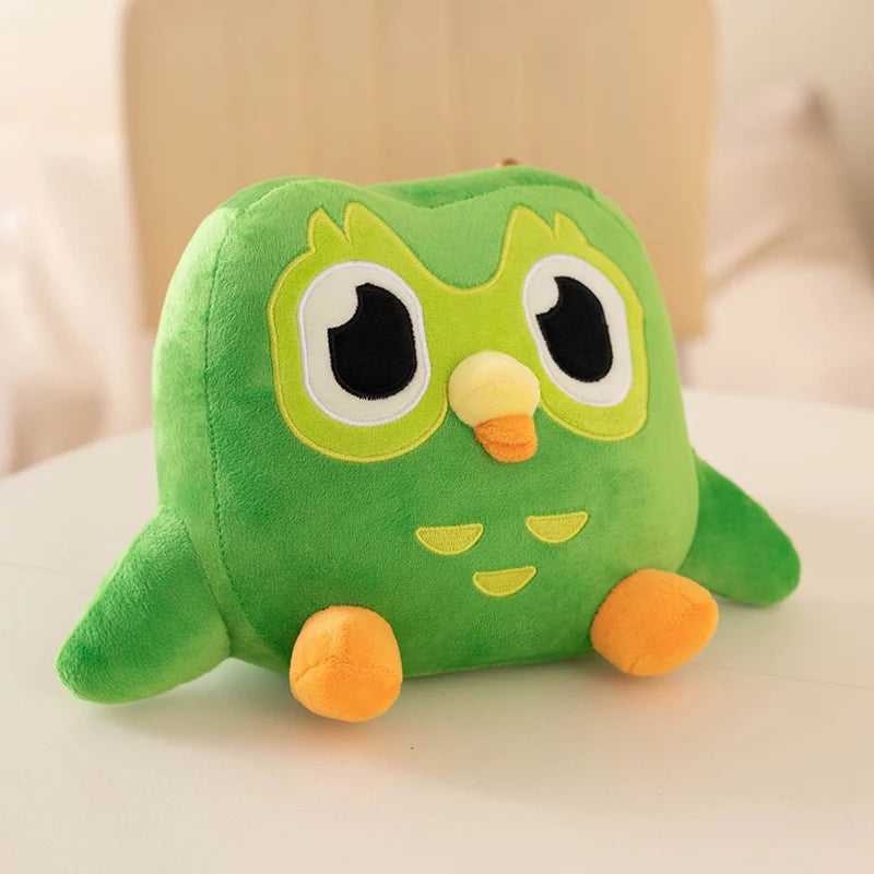 Kawaii Duolingo Green Owl Plush Toy Plushie of Duo The Owl Cartoon Anime Owl Doll Soft Stuffed Animal Children Birthday Gift