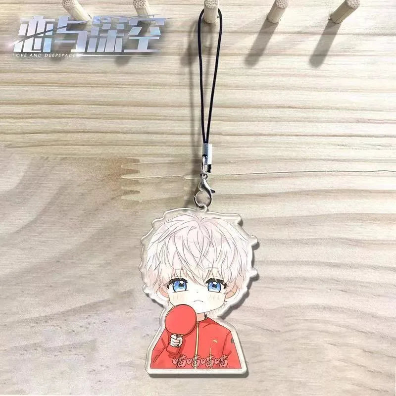 Sport Love and Deepspace Anime Mobile Phone Lanyard KeyChain Sylus Zayne Men Women Print Figure Hanging Key Rope Pendant Trinket