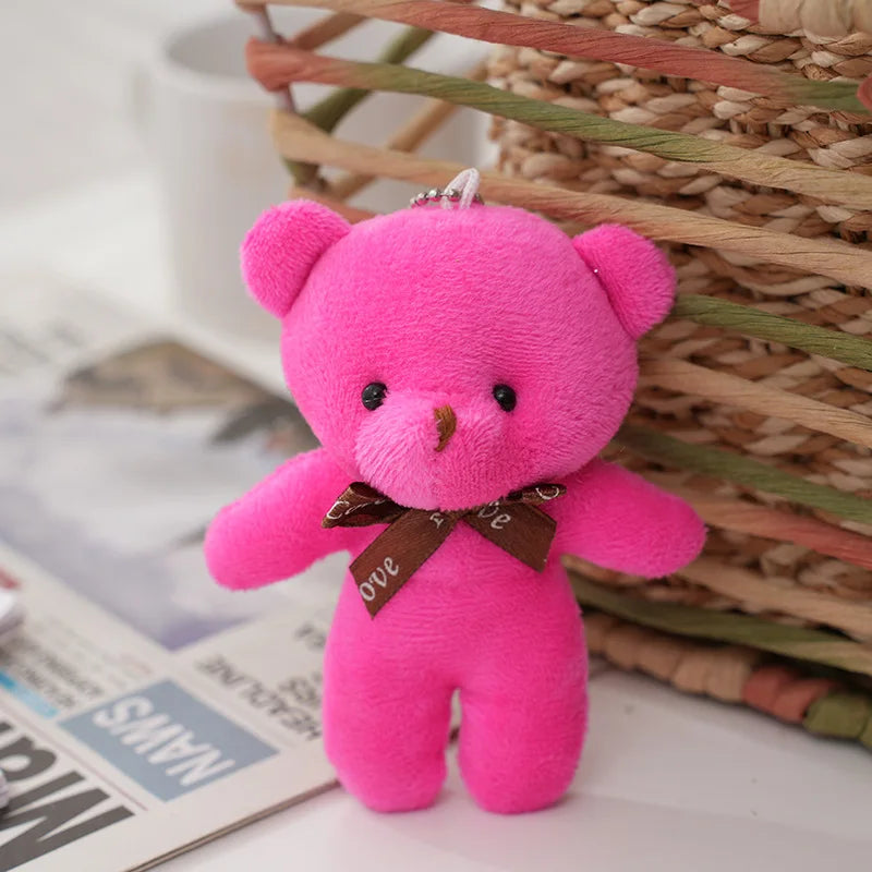 1/10pcs Teddy Bear Plush Toy Cute Cartoon Little Bear Stuffed Plush Doll Pendent Kawaii Animal Doll Keychain Children Party Gift