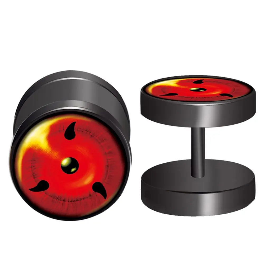 Anime Uzumaki Naruto Earrings Accessories Uchiha Itachi Sharingan Cosplay Party Studs Earrings Toys for Women Men Girl Gift